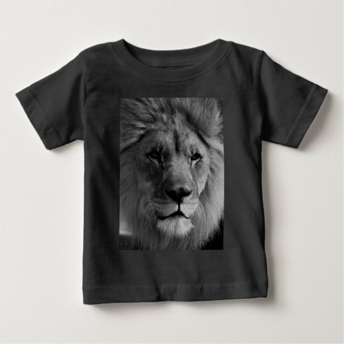 Black  White Lion Baby T_Shirt