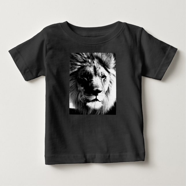 Black & White Lion Baby T-Shirt (Front)