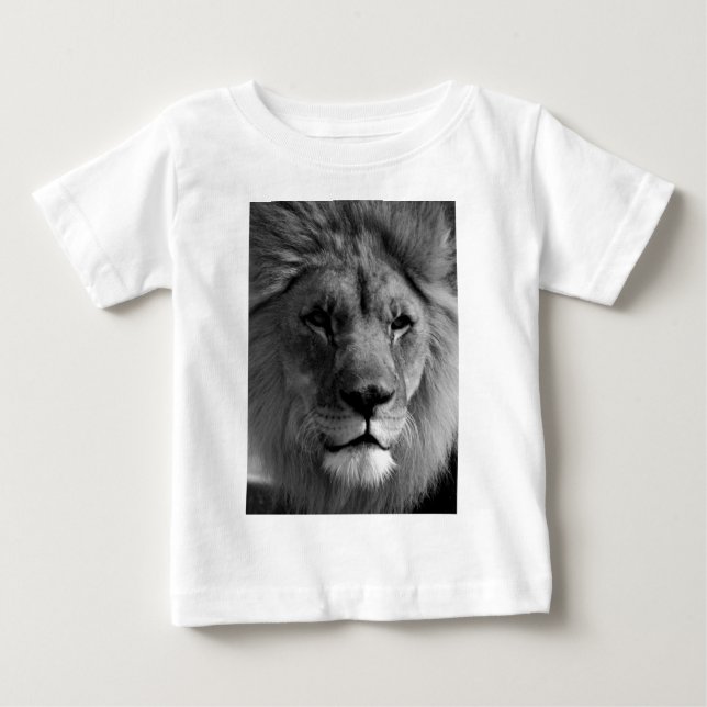 Black & White Lion Baby T-Shirt (Front)