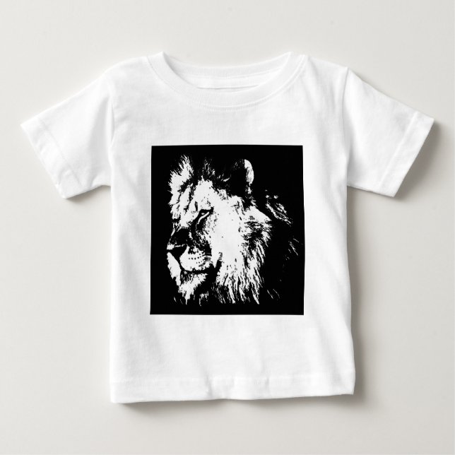 Black & White Lion Baby T-Shirt (Front)