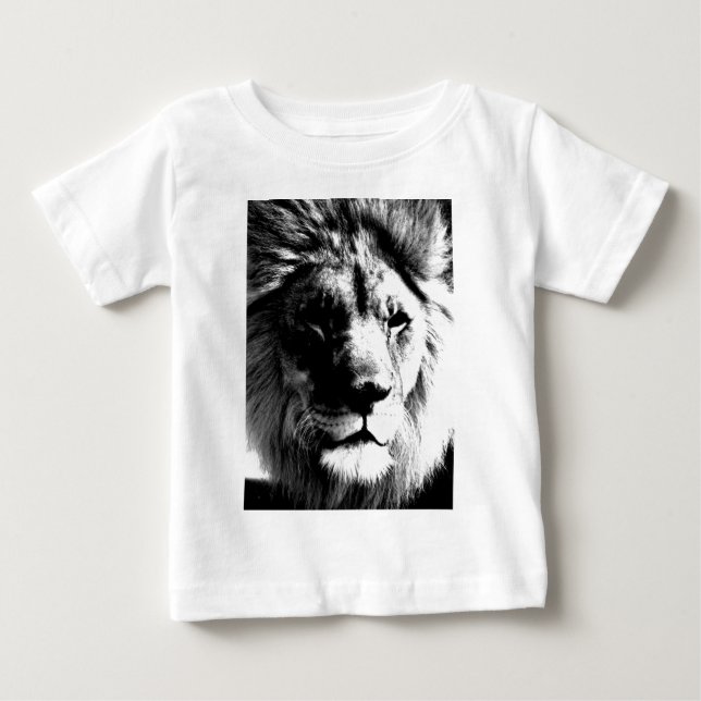 Black & White Lion Baby T-Shirt (Front)
