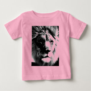 Black & White Lion Baby T-Shirt