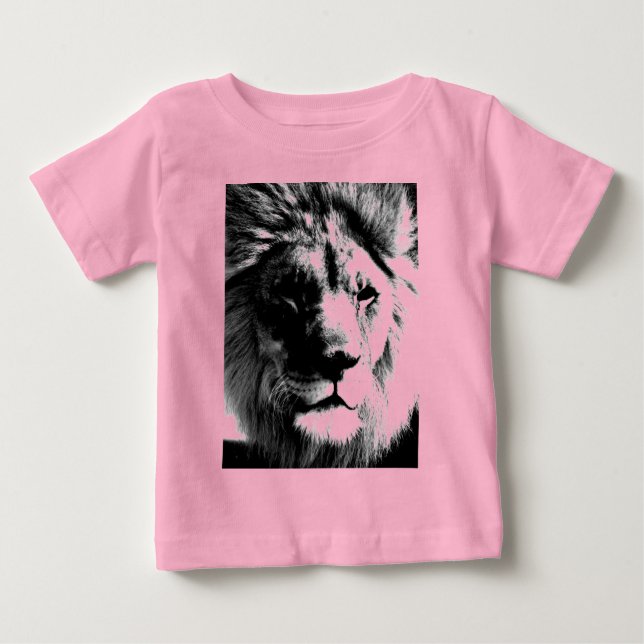 Black & White Lion Baby T-Shirt (Front)