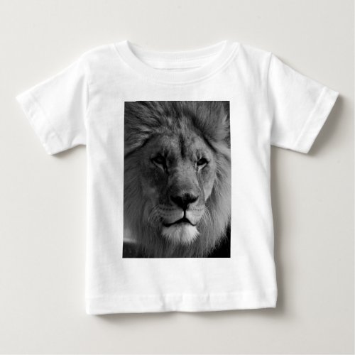 Black  White Lion Baby T_Shirt