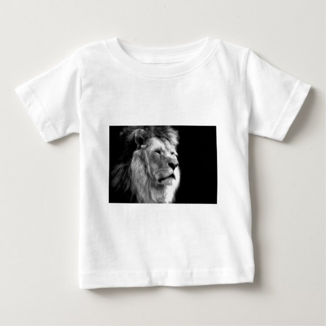 Black White Lion Baby T-Shirt (Front)