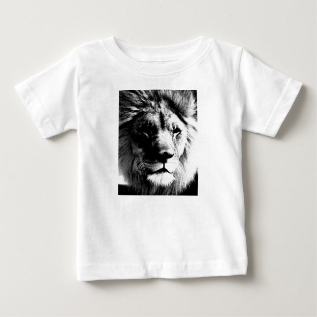 Black & White Lion Baby T-Shirt (Front)