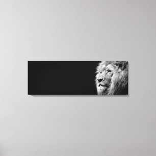 Black & White Lion Canvas Print
