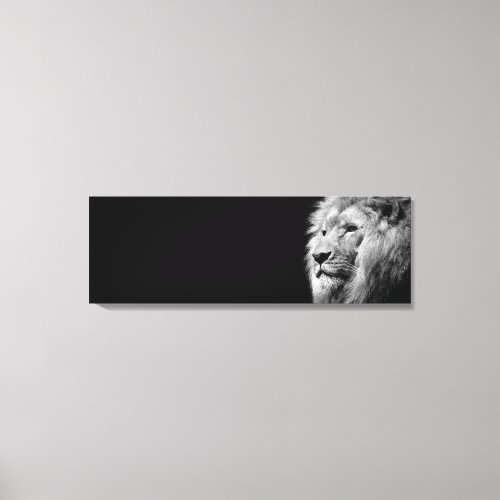 Black  White Lion Canvas Print