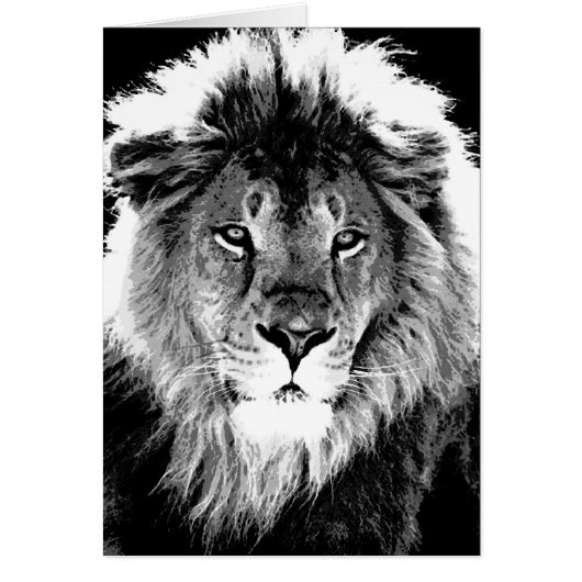 Black & White Lion Cards (Front)