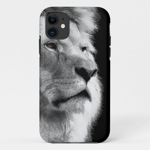 Black White Lion iPhone 11 Case
