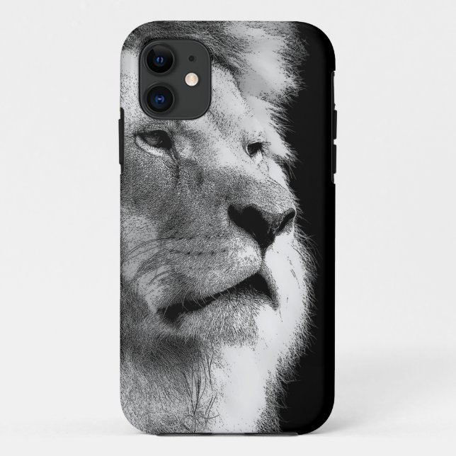 Black White Lion Case-Mate iPhone Case (Back)
