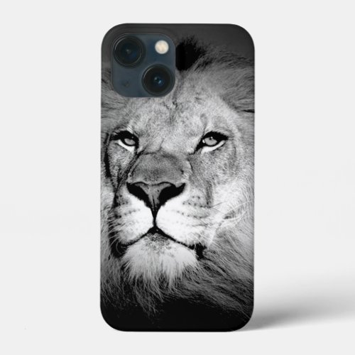 Black  White Lion iPhone 13 Mini Case
