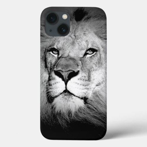 Black  White Lion iPhone 13 Case