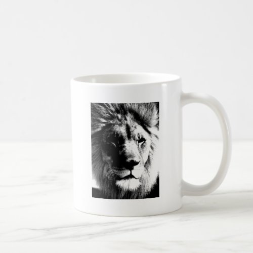 Black  White Lion Coffee Mug