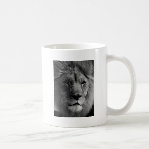 Black  White Lion Coffee Mug