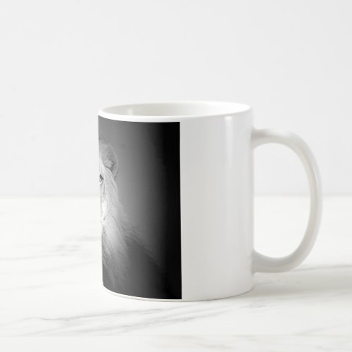 Black  White Lion Coffee Mug