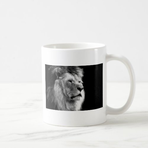 Black White Lion Coffee Mug