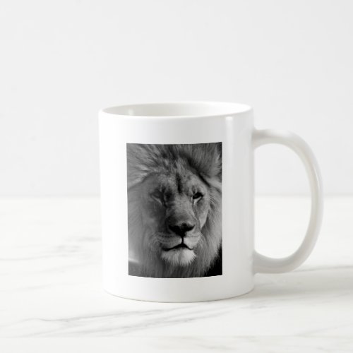 Black  White Lion Coffee Mug