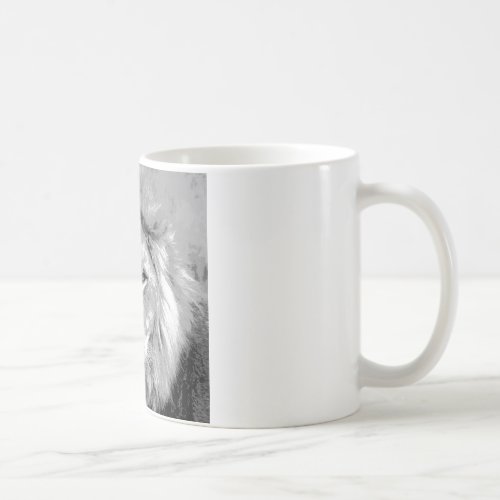 Black White Lion Coffee Mug