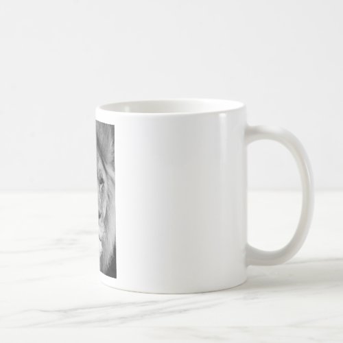 Black  White Lion Coffee Mug