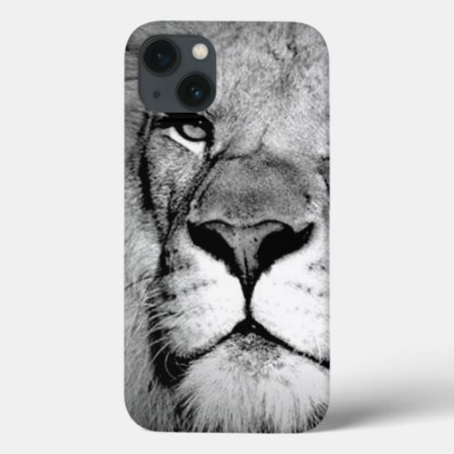 Black White Lion Eye Artwork iPhone 13 Case