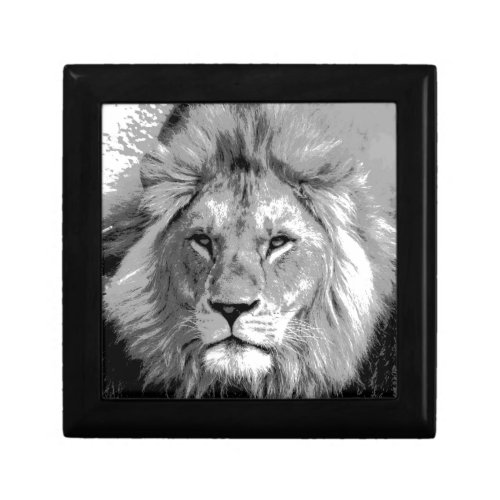 Black White Lion Gift Box
