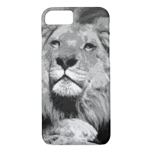 Black  White Lion iPhone 7 Case