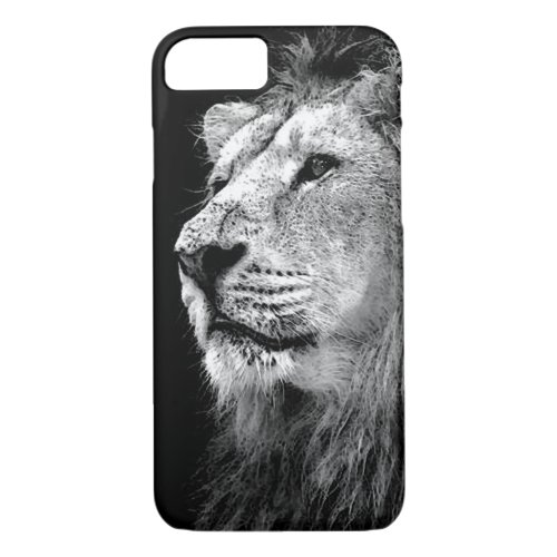 Black  White Lion iPhone 7 Case