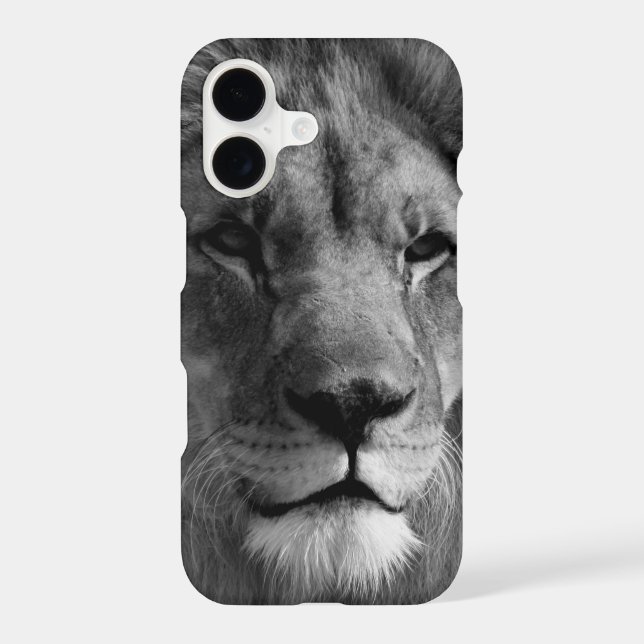 Black & White Lion iPhone Case (Back)