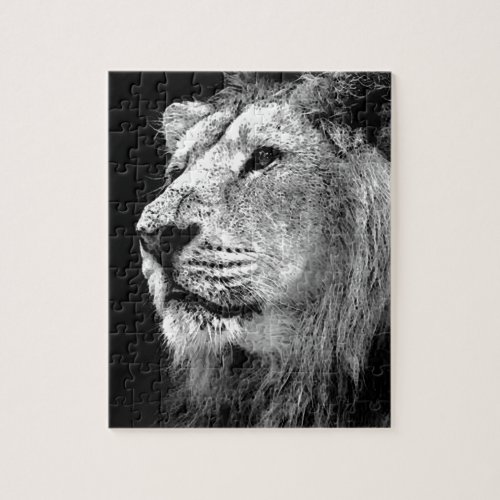 Black  White Lion Jigsaw Puzzle