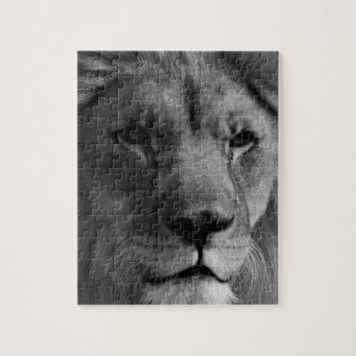 Black  White Lion Jigsaw Puzzle