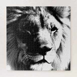 Black & White Lion Jigsaw Puzzle