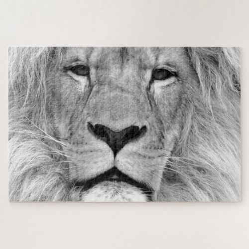 Black  White Lion Jigsaw Puzzle