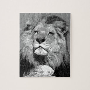 Black & White Lion Jigsaw Puzzle
