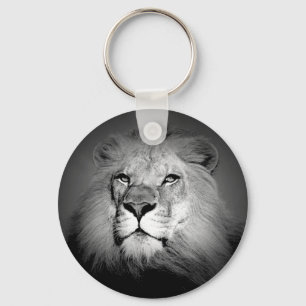 Black & White Lion Keychain