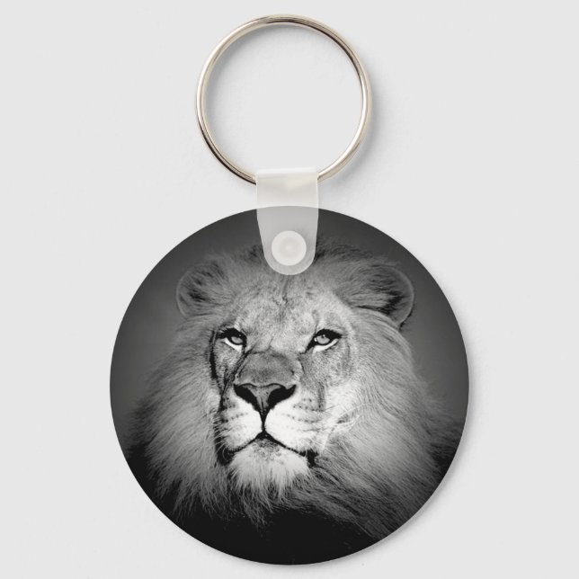 Black & White Lion Keychain (Front)