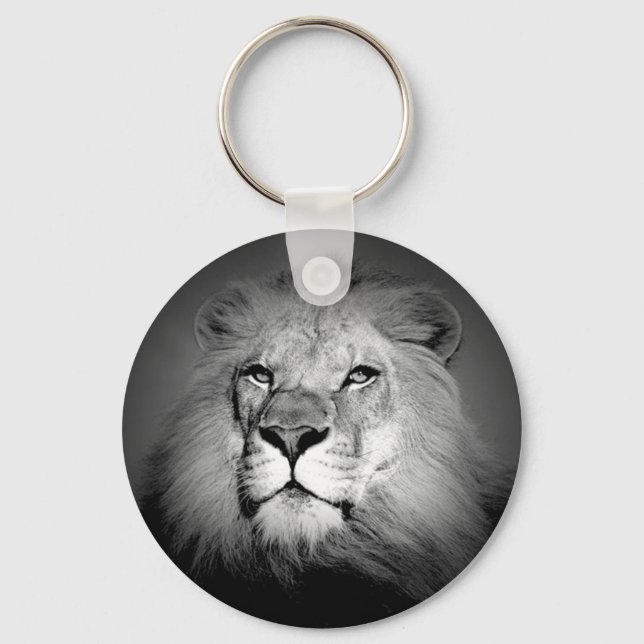 Black & White Lion Keychain (Front)