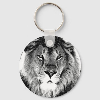Black & White Lion Keychain