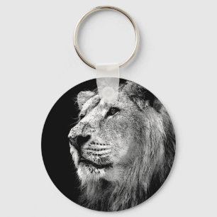 Black & White Lion Keychain