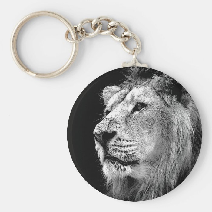 Black & White Lion Keychain