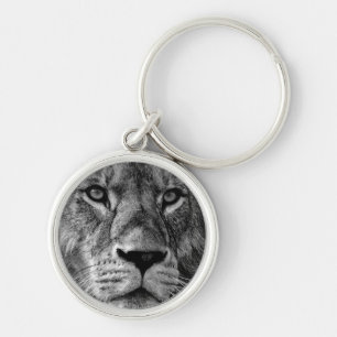 Black & White Lion Keychain