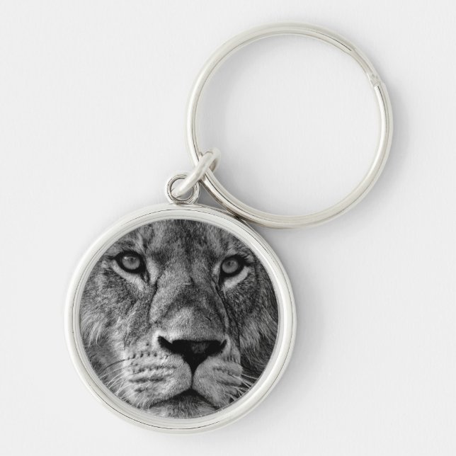 Black & White Lion Keychain (Front)