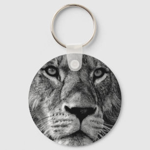 Black & White Lion Keychain