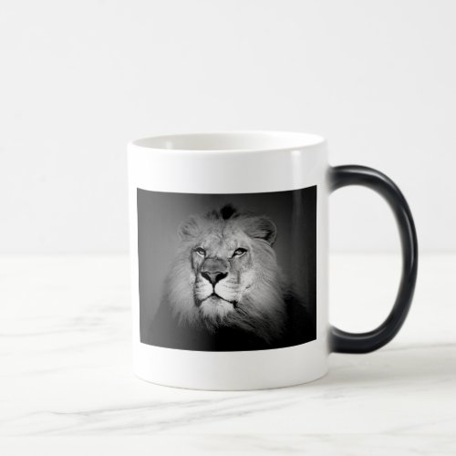 Black  White Lion Magic Mug
