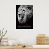 Black & White Lion Motivational Confidence Quote Poster (Kitchen)
