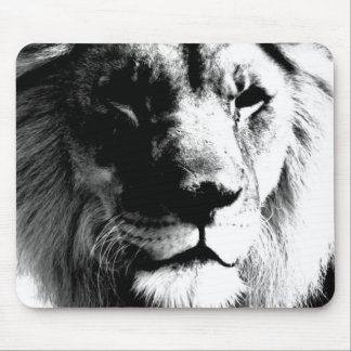 Black & White Lion Mouse Pad