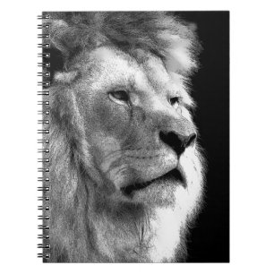 Black White Lion Notebook