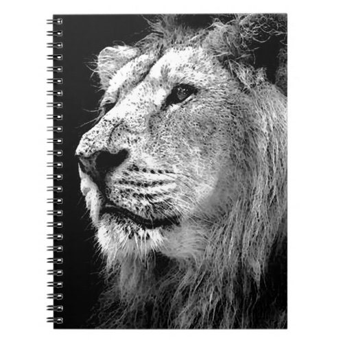 Black  White Lion Notebook