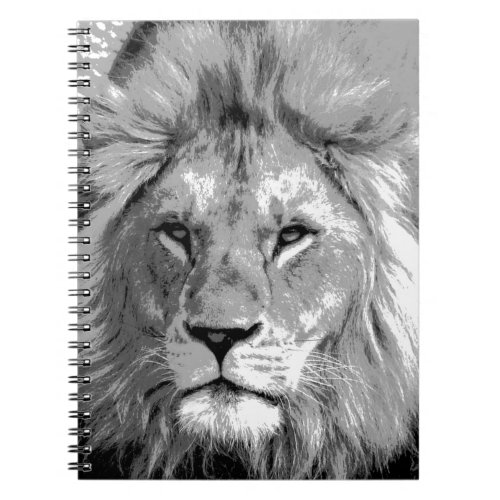 Black White Lion Notebook