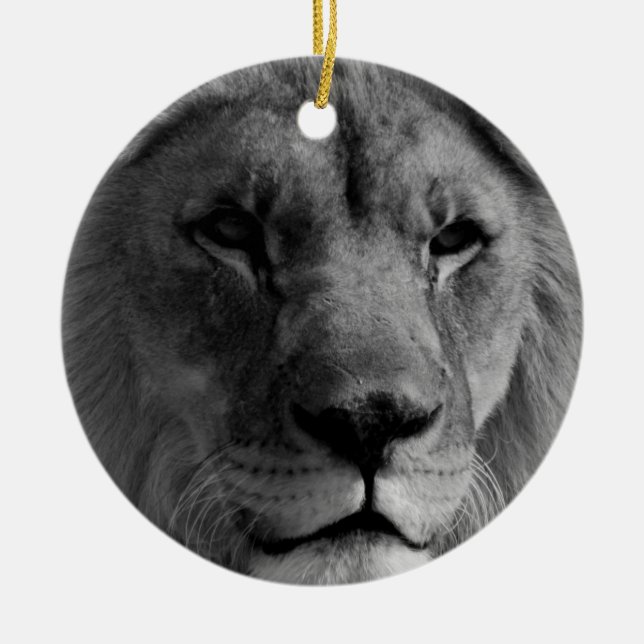 Black & White Lion Ornament (Front)